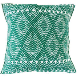 Woven Mexican Pillow - Emerald || Keeka Collection