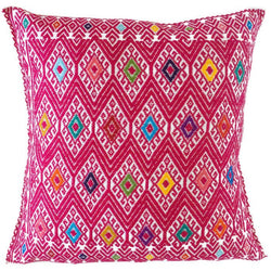 Woven Mexican Pillow - Cheerful Pink || Keeka Collection