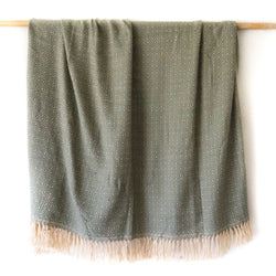 Peruvian Alpaca Blanket - Sage Green || Keeka Collection
