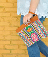 Peruvian Embroidered Aguayo Clutch - Floral || Keeka Collection